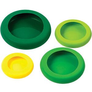 《KitchenCraft》矽膠保鮮膜4件(綠黃) | 收納 環保 外帶 防潮 發酵