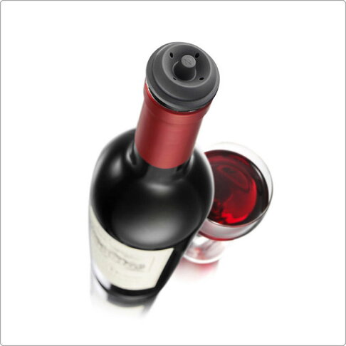 《VACU VIN》抽真空酒瓶塞(黑2入) | 紅酒塞 真空瓶塞 保鮮瓶塞 葡萄酒塞 3