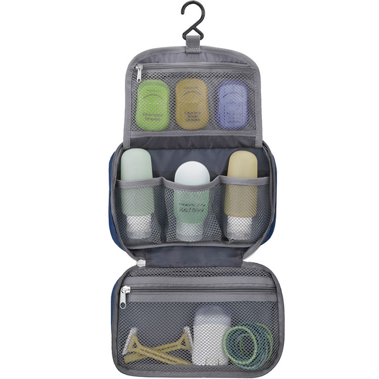 《TRAVELON》防潑水三層盥洗化妝包(黑) | 化妝包 收納包 旅行小包 沐浴小包 盥洗收納包