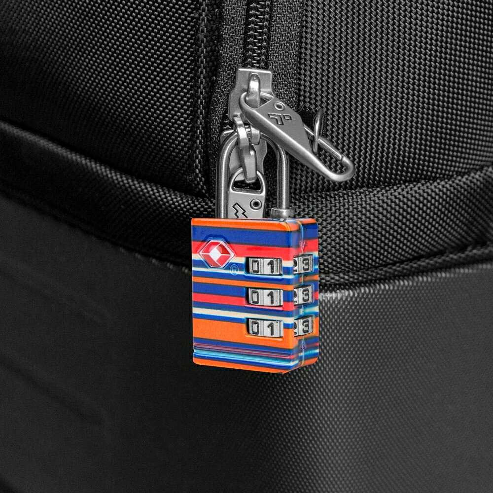 《TRAVELON》TSA三碼防盜密碼鎖(條紋) | 防盜鎖 安全鎖 行李箱鎖