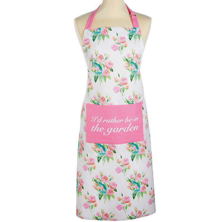 《KitchenCraft》平口單袋圍裙(玫瑰) | 廚房圍裙 料理圍裙 烘焙圍裙