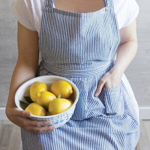 《NOW》經典雙袋圍裙(條紋藍) | 廚房圍裙 料理圍裙 烘焙圍裙