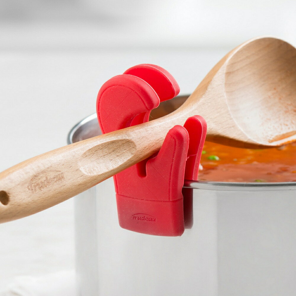 《TRUDEAU》夾式鏟匙架(紅) | 湯勺架 鍋鏟架 廚具收納