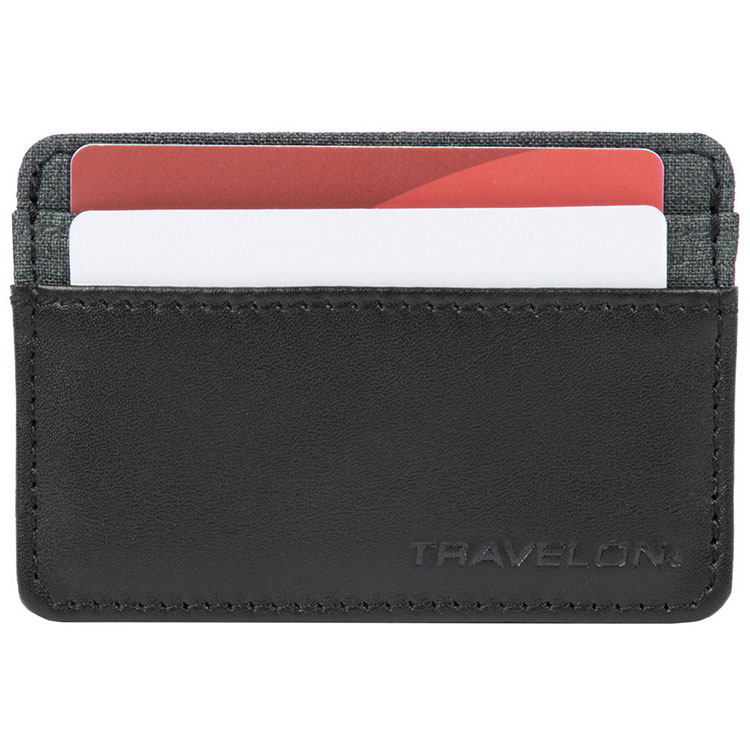 《TRAVELON》皮革拼接證件夾(蒼綠) | 卡片夾 識別證夾 名片夾 RFID辨識