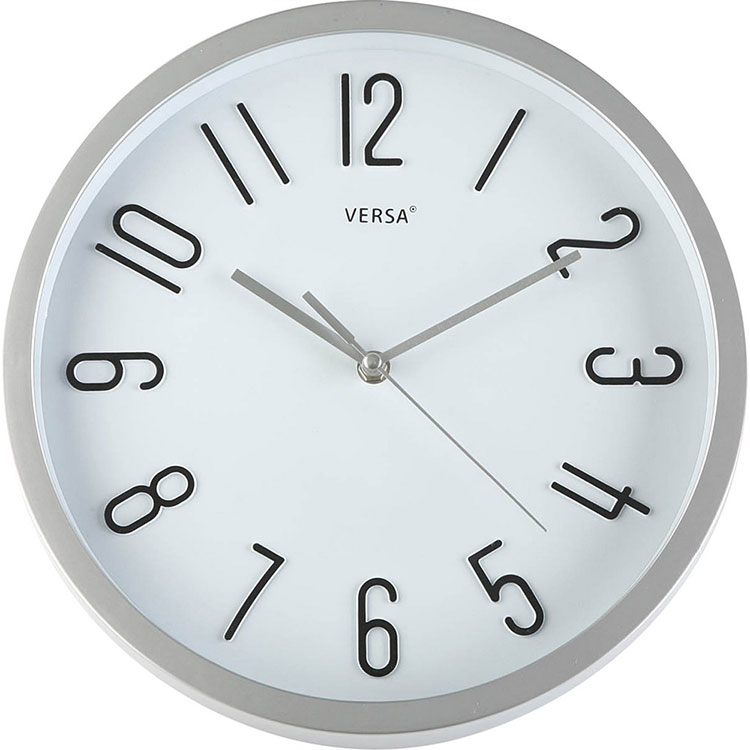 《VERSA》浮雕數字掛鐘(銀30cm) | 壁掛時鐘