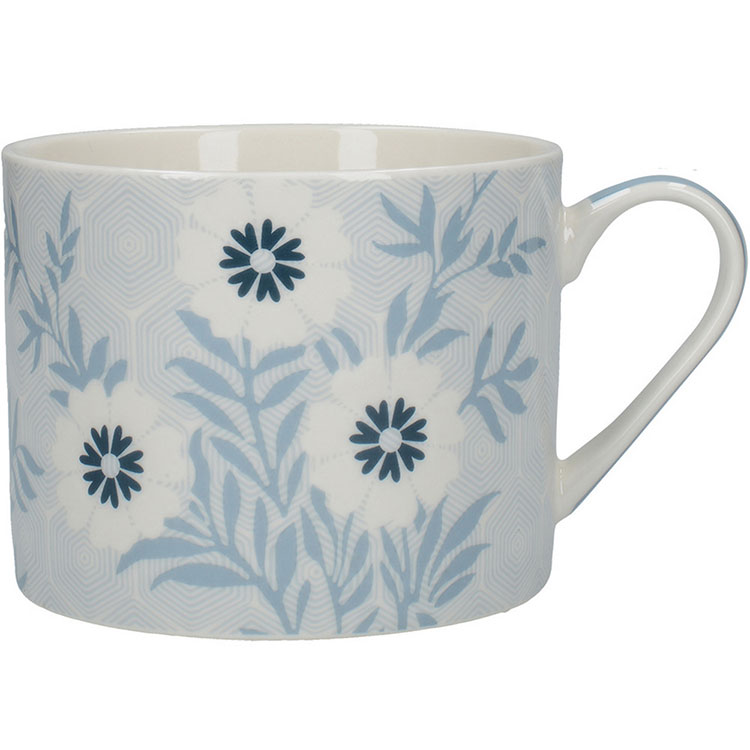 《V&A》白瓷馬克杯(幾何花卉450ml) | 水杯 茶杯 咖啡杯