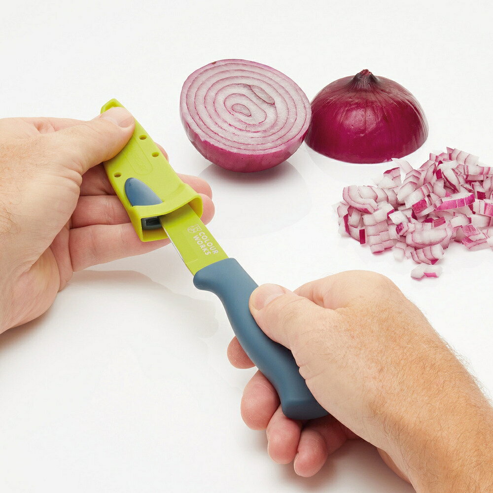 《Colourworks》磨刀套+水果刀(9.5cm) | 切刀 小三德刀