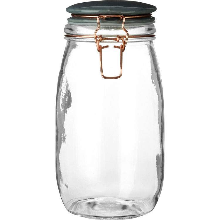 《Premier》扣式玻璃密封罐(墨綠1.5L) | 保鮮罐 咖啡罐 收納罐 零食罐 儲物罐