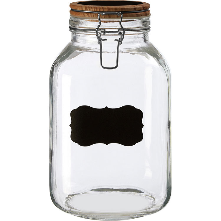 《Premier》標記扣式玻璃密封罐(木3L) | 保鮮罐 咖啡罐 收納罐 零食罐 儲物罐