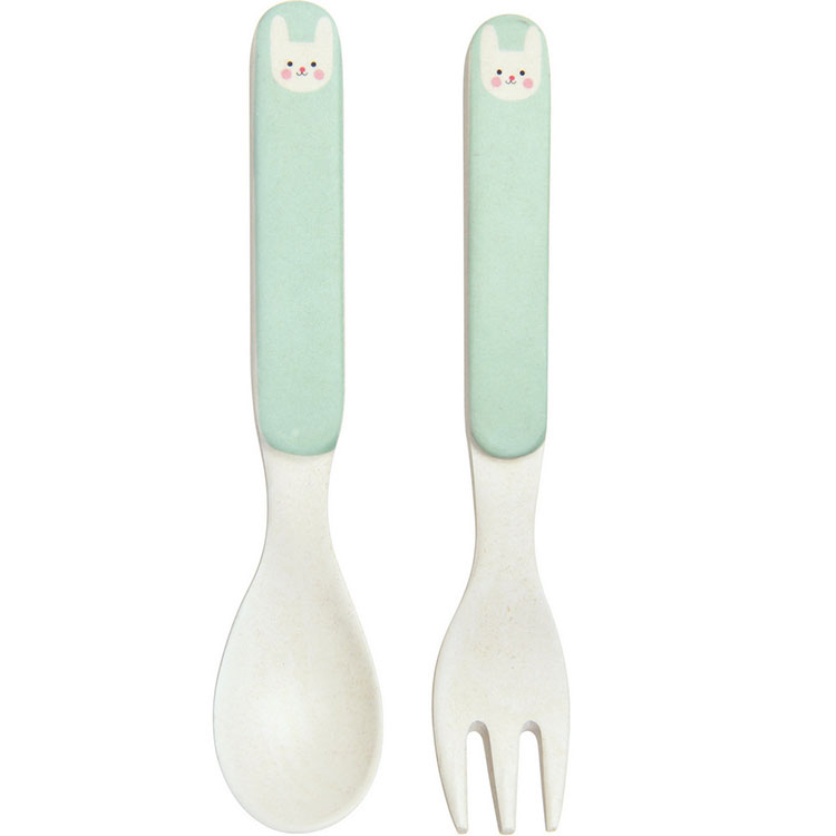 《Rex LONDON》兒童餐具2件(兔兔) | 湯匙 叉子 餐刀