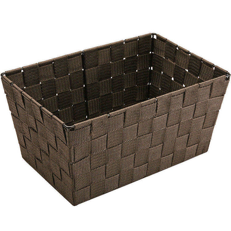 《VERSA》長方編織收納籃(深棕30cm) | 整理籃 置物籃 儲物箱
