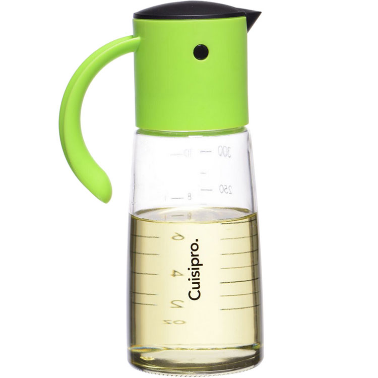《CUISIPRO》自動開闔油醋瓶(綠350ml) | 調味瓶