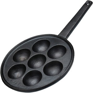 《KitchenCraft》7格鬆餅鑄鐵鍋 | 平底鑄鐵烤盤 煎盤