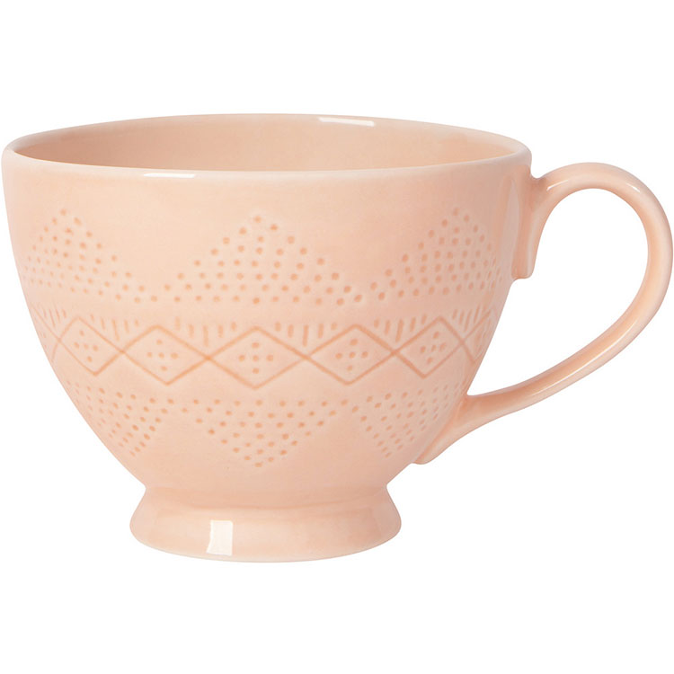 《NOW》寬口陶製馬克杯(蜜桃橘470ml) | 水杯 茶杯 咖啡杯