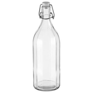 《TESCOMA》扣式密封玻璃水瓶(豎紋1L) | 水壺