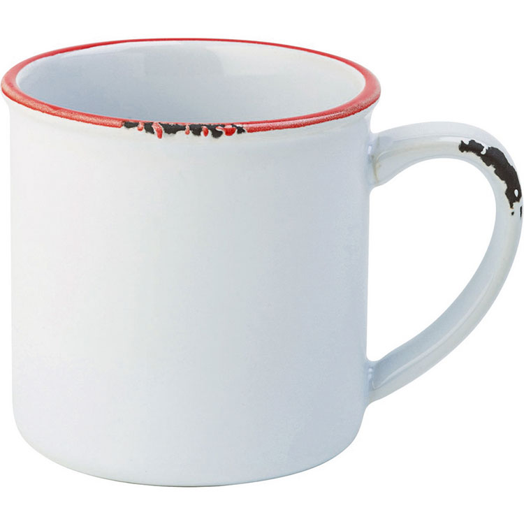 《Utopia》復古石陶馬克杯(紅白280ml) | 水杯 茶杯 咖啡杯