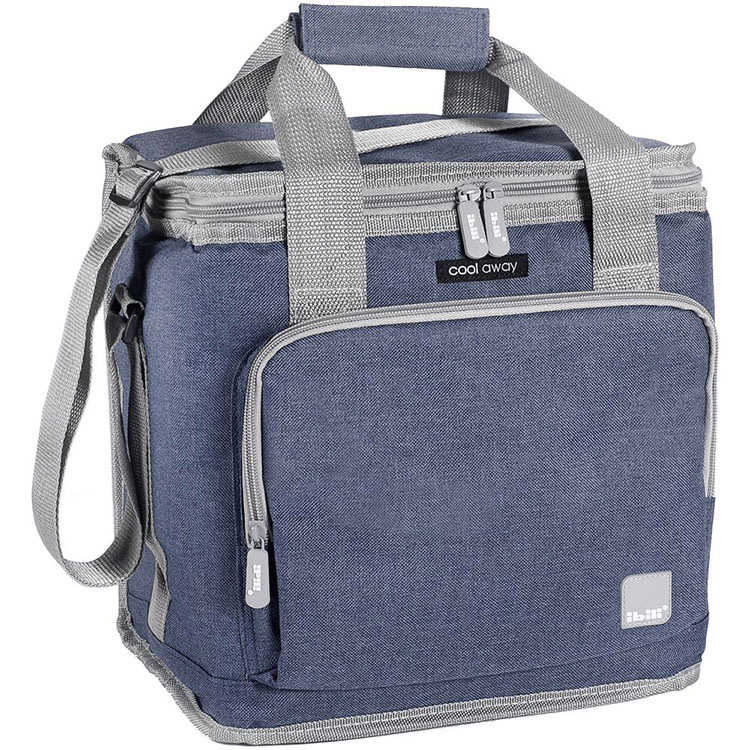 《IBILI》肩背保冷袋(灰藍15L) | 保溫袋 保冰袋 野餐包 野餐袋 便當袋