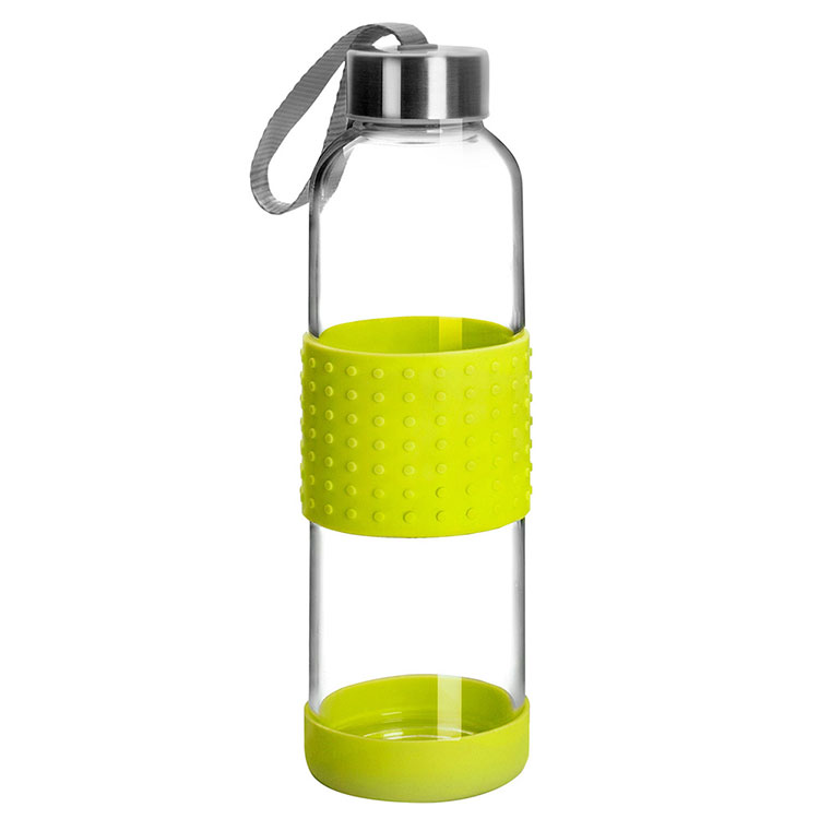 《IBILI》Sky矽膠套玻璃水壺(綠500ml) | 水壺 冷水瓶 隨行杯 環保杯