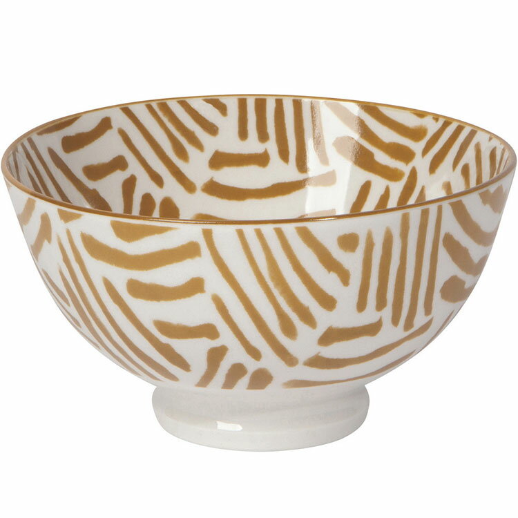 《NOW》瓷製餐碗(條紋黃11.5cm) | 飯碗 湯碗