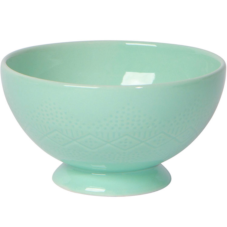 《NOW》刻紋石陶餐碗(圖騰綠11.5cm) | 飯碗 湯碗
