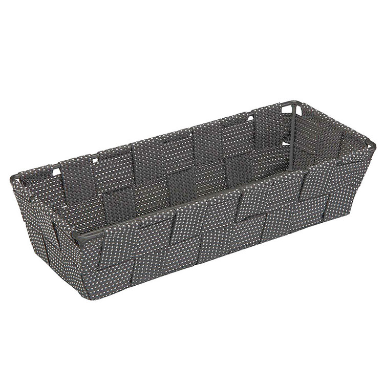 《VERSA》長方編織收納籃(灰白點) | 整理籃 置物籃 儲物箱
