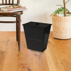 《八幡化成》仿壁磚垃圾桶(極致黑3L) | 回收桶 廚餘桶