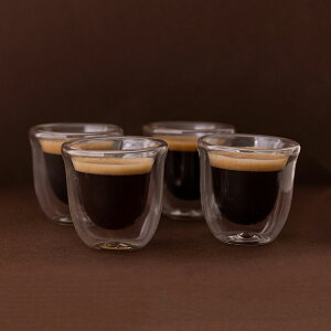 《La Cafetiere》雙層玻璃濃縮咖啡杯4入(75ml) | 雙層隔熱杯 義式咖啡杯 午茶杯