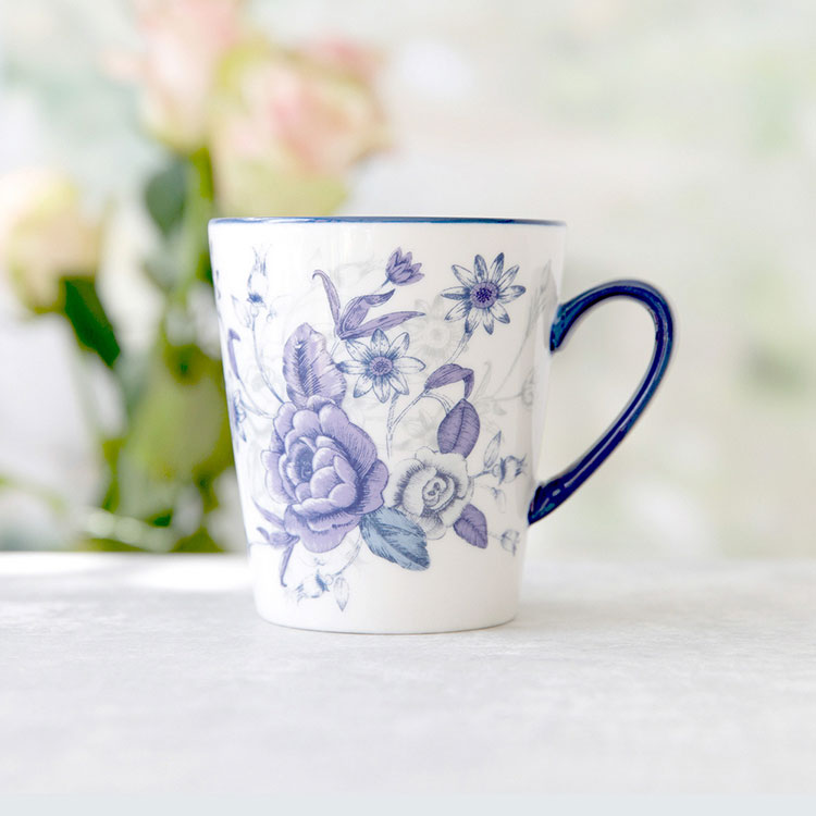 《London Pottery》BlueRose陶製馬克杯(300ml) | 水杯 茶杯 咖啡杯【領券滿額再折千9/30止】