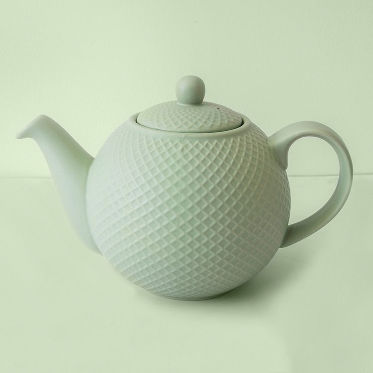 《London Pottery》Globe陶製茶壺(格紋綠900ml) | 泡茶 下午茶 茶具