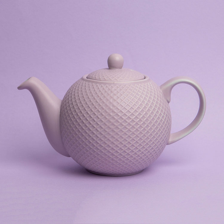 《London Pottery》Globe陶製茶壺(格紋紫900ml) | 泡茶 下午茶 茶具