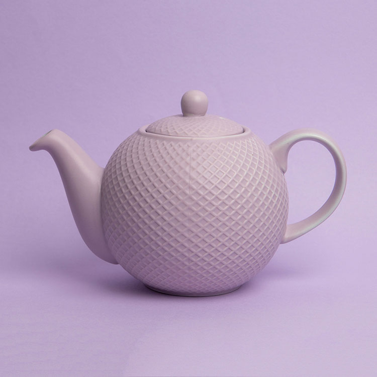 《London Pottery》Globe陶製茶壺(格紋紫900ml) | 泡茶 下午茶 茶具【領券滿額再折千9/30止】