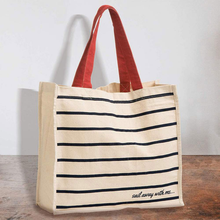 《Premier》Breton棉質購物袋(遠航) | 購物袋 環保袋 收納袋 手提袋