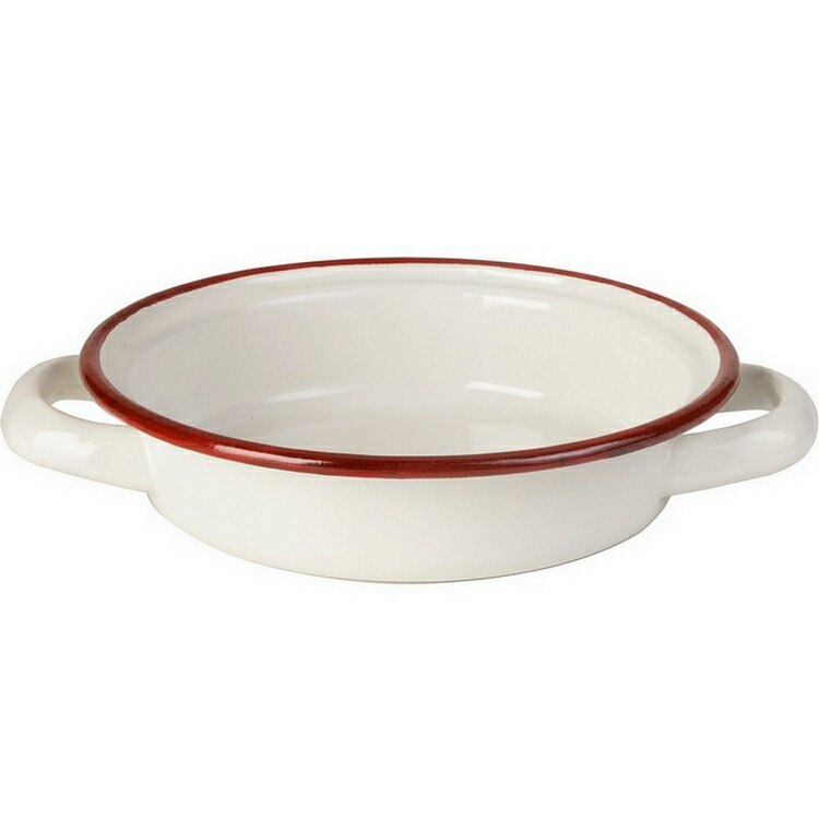 《ibili》琺瑯雙耳深餐盤(紅14cm) | 餐具 器皿 盤子