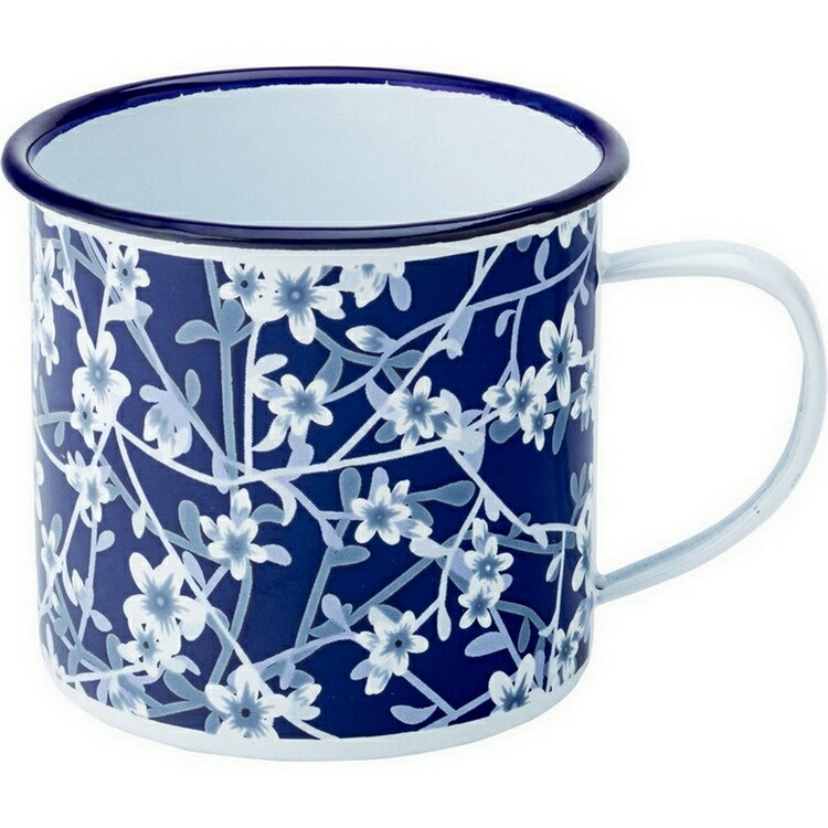 《Utopia》琺瑯馬克杯(花卉藍300ml) | 水杯 茶杯 咖啡杯 露營杯 琺瑯杯