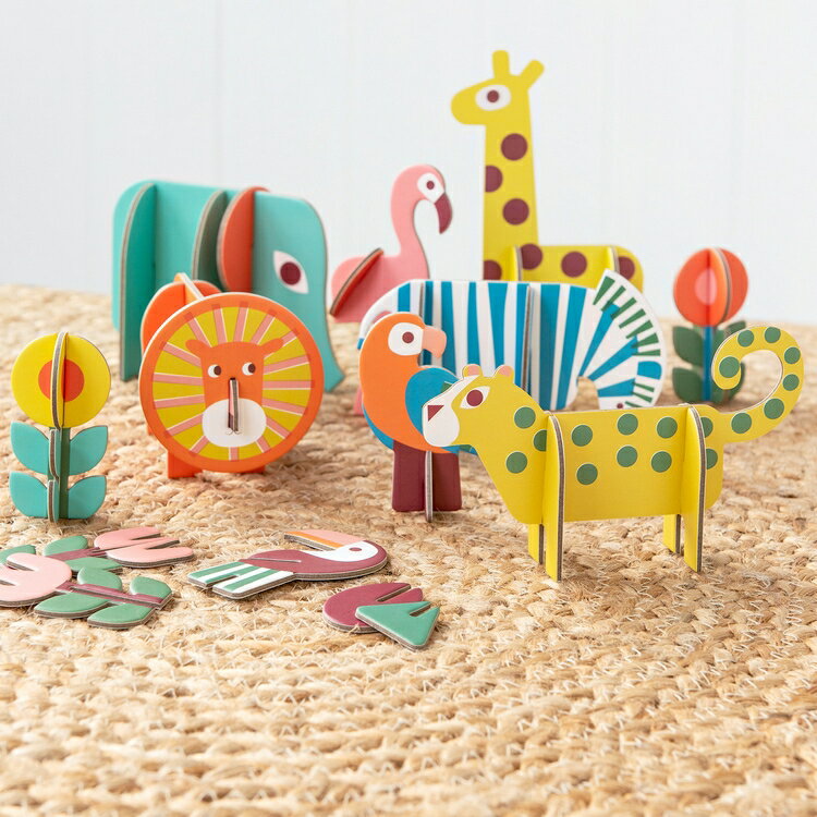 《Rex LONDON》兒童3D立體拼圖(熱帶動物) | 療癒小物 裝飾品 家飾