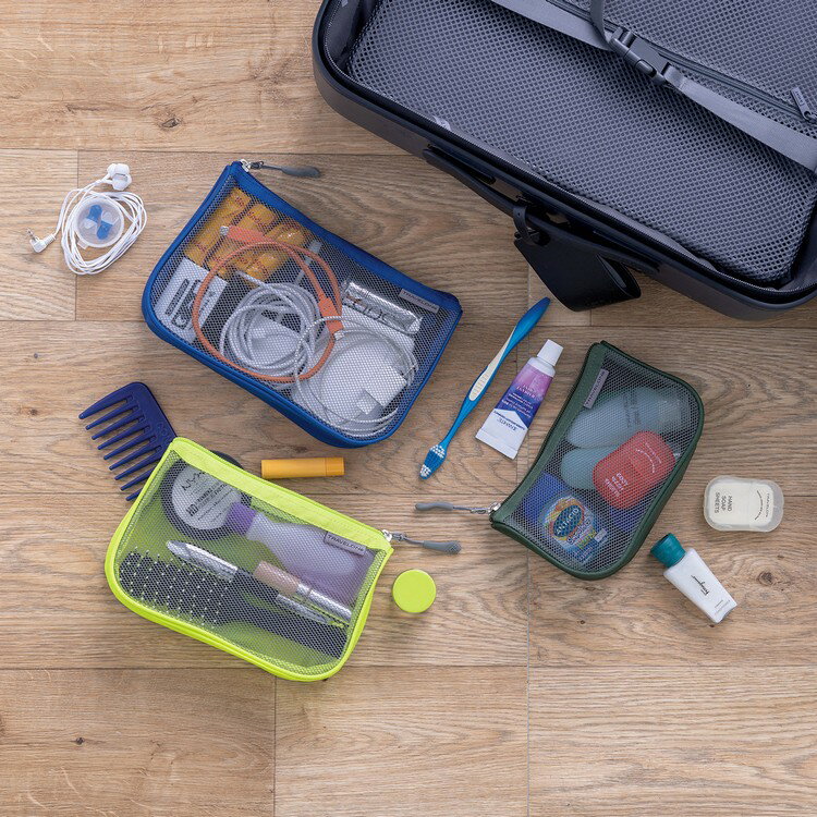 《TRAVELON》旅行收納網袋3件(撞色) | 銀飾袋 首飾收納袋 化妝包 收納包 旅行小包 沐浴小包 盥洗收納包