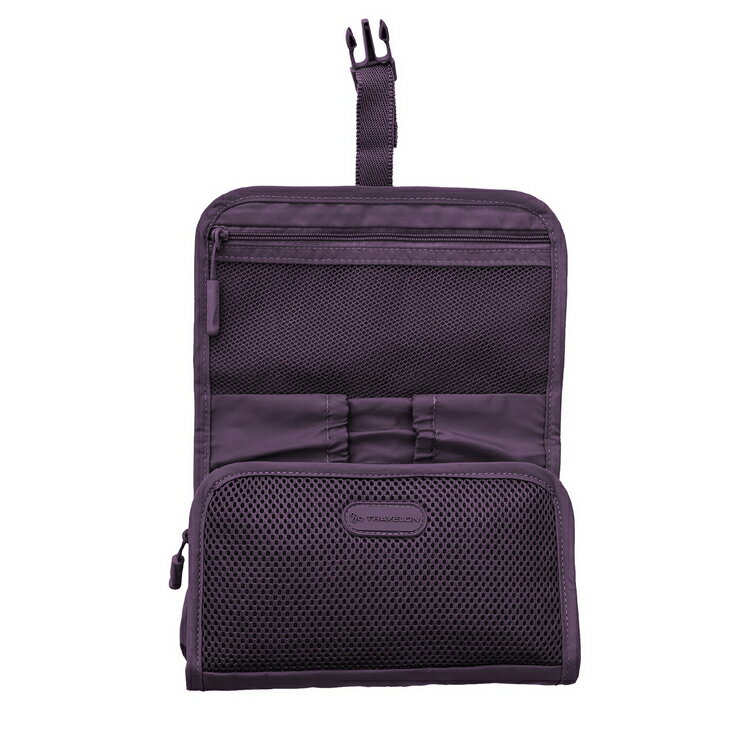 《TRAVELON》Pi扣式3C線材收納包(黑莓紫) | 充電器 線材收納包 行動電源 首飾收納袋 旅行小包