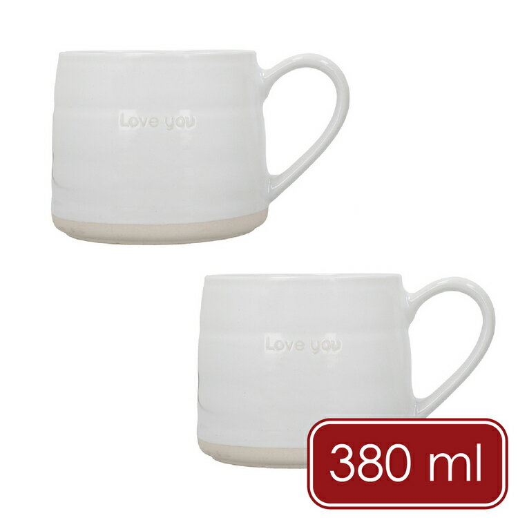 《Mikasa》Farmhouse石陶馬克杯2入(深情告白380ml) | 水杯 茶杯 咖啡杯