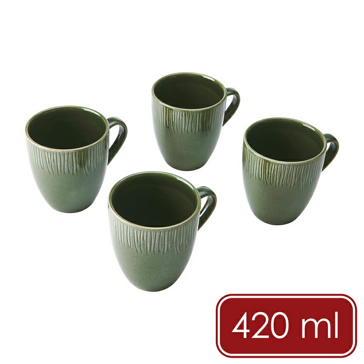 《Mikasa》Jardin石陶馬克杯4入(420ml) | 水杯 茶杯 咖啡杯