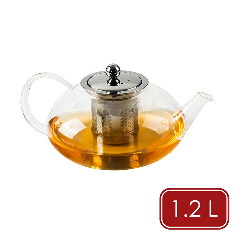 《Luigi Ferrero》Coffeina玻璃濾茶壺(1.2L) | 泡茶 下午茶壺 茶具【領券滿額再折千8/31止】