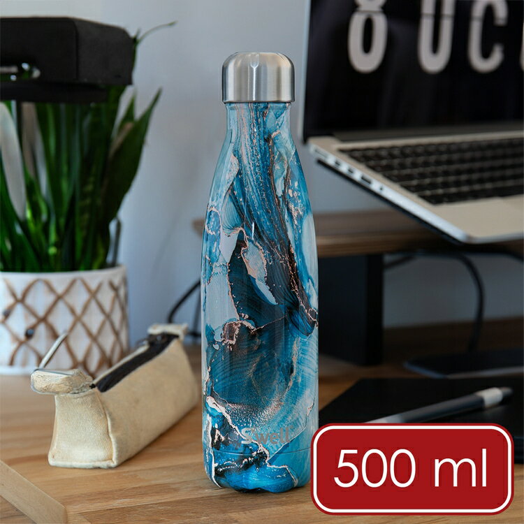 《S'well》Original流線不鏽鋼保溫瓶(鎏金海洋500ml) | 水壺 水瓶 保溫杯 運動水壺 環保杯 隨行杯