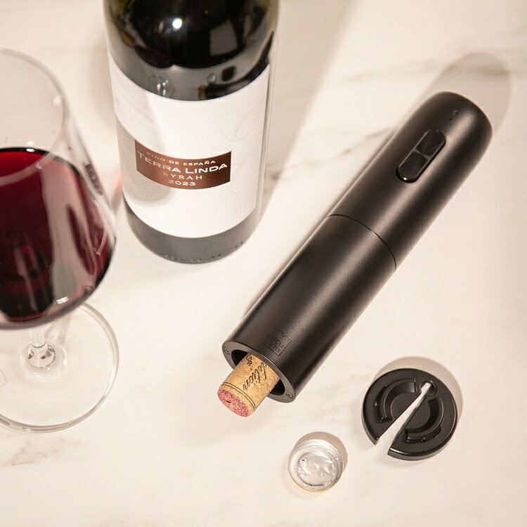 《Vacu Vin》鋁箔刀+電動螺旋開酒器 | 紅酒白酒 開瓶器 鋁箔刀