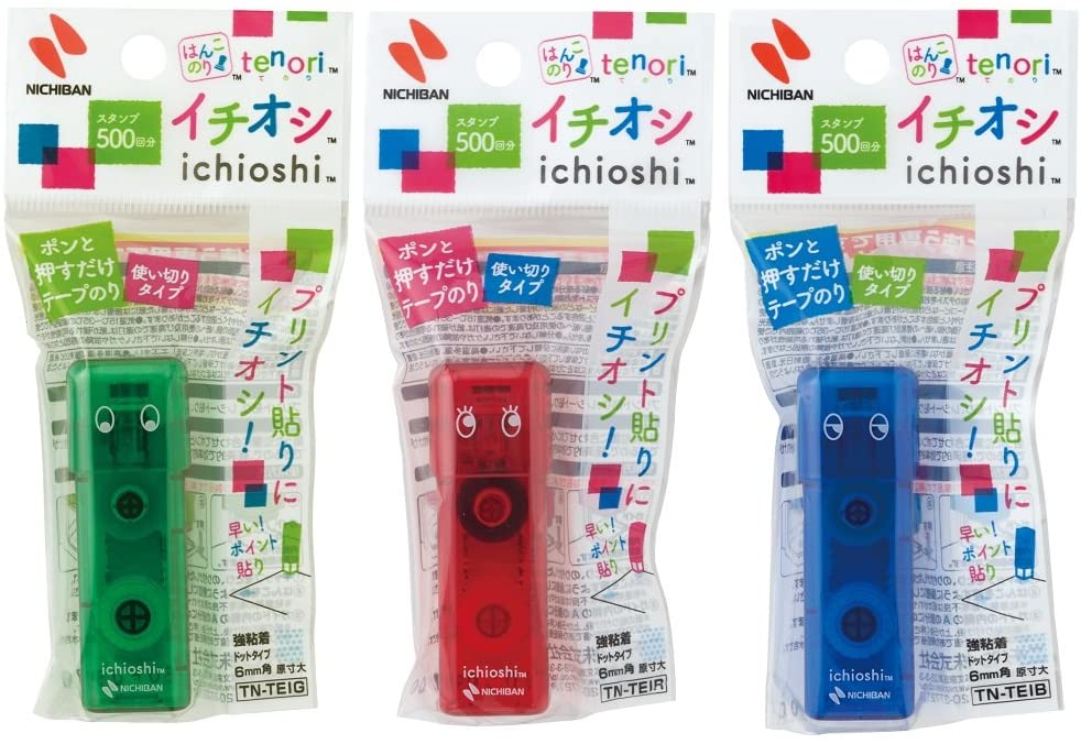 日本文具Nichiban雙面膠印章式連續按壓雙面膠 tenori ichioshi 日本製 【秀太郎屋】