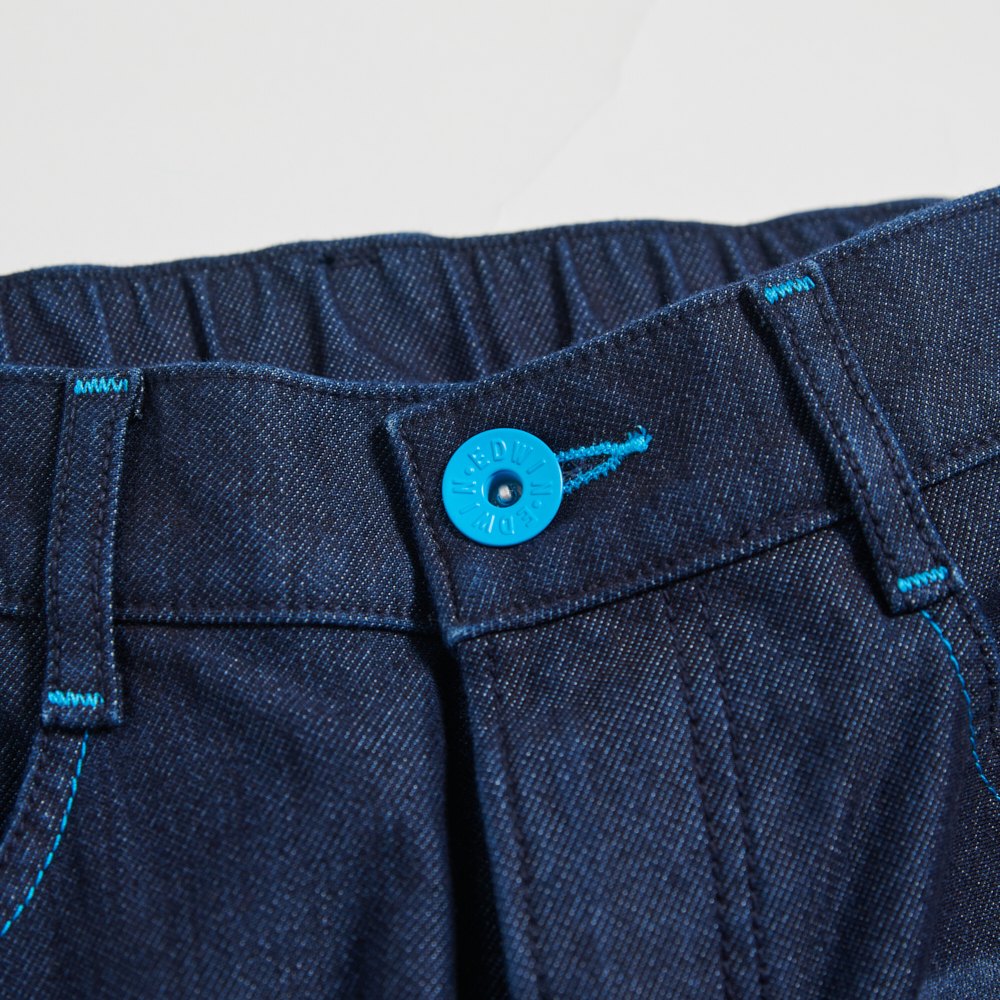 EDWIN 女款 EDGE x JERSEYS迦績 超彈力錐形束口牛仔褲 (原藍磨) 3