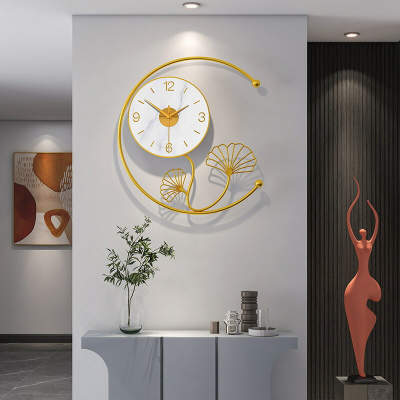 輕奢餐廳高檔鐘表現代家居背景裝飾時鐘掛墻個性創意時尚藝術掛鐘