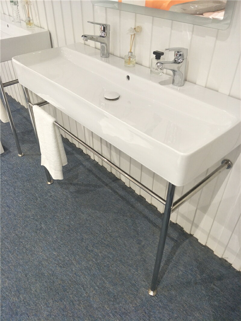 蝶陶衛浴落地不銹鋼支架陶瓷盆定制雙腿四腿黑色白色銀色支架掛盆