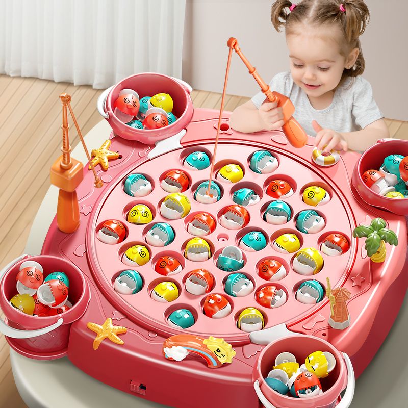 兒童電動釣魚玩具帶音效磁性魚竿寶寶益智早教玩具4到6歲開發智力