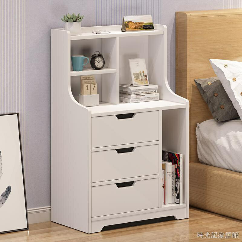 🚛免運🚛 北歐床頭櫃簡易收納櫃簡約現代實木色床邊小櫃子臥室小桌子經濟型床邊櫃