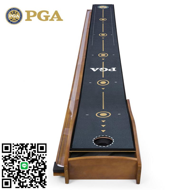熱賣PGA高爾夫推桿練習器室內模擬器家用實木水晶絨標線練習毯