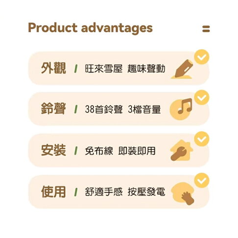 MUID覓逗 旺來自發電無線門鈴HR02【APP享6%回饋】 3